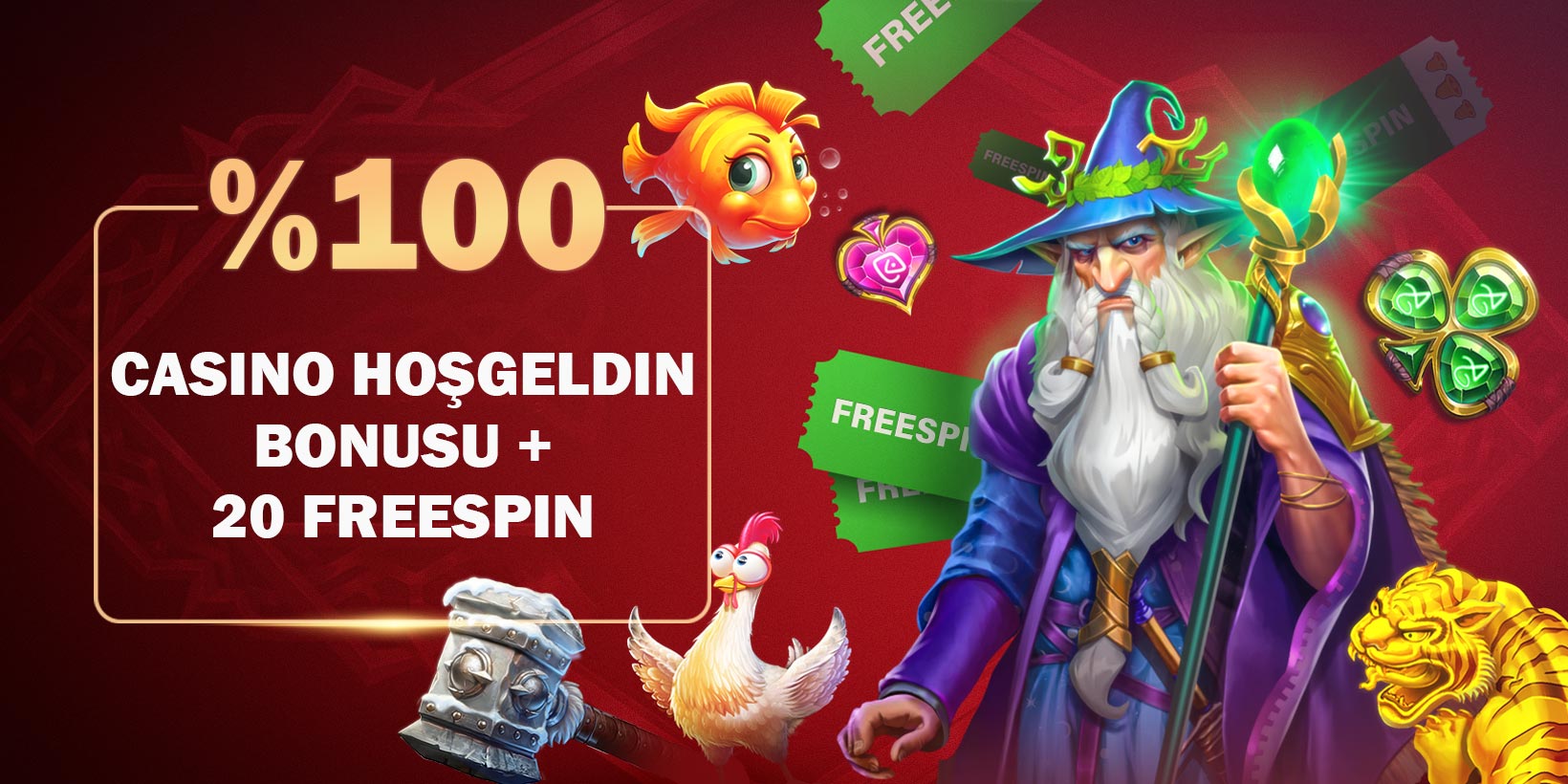 %100 Casino Hoşgeldin Bonusu + 20 Freespin