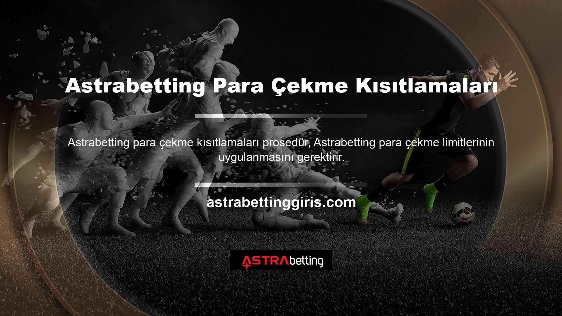 Astrabetting web sitesindeki ödeme yöntemleri, ayrı işlemler olarak kategorize edilmelidir